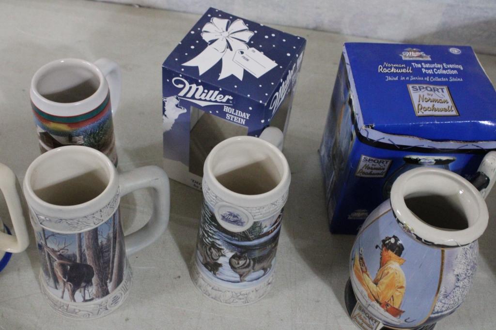 9 Assorted  Collector Beer Steins