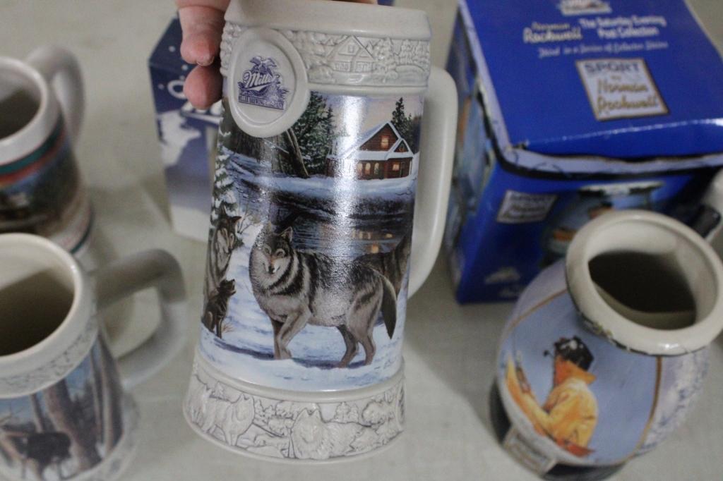 9 Assorted  Collector Beer Steins