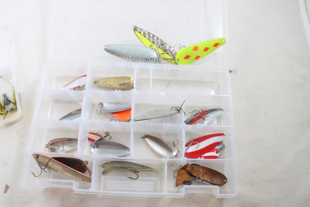 2 Containers of Fishing Lures & Spooners