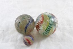 3 Antique Handmade Marbles