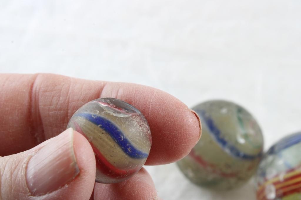 3 Antique Handmade Marbles