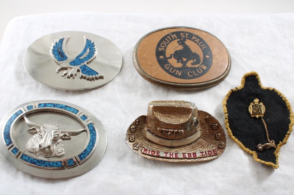 Belt Buckles, ABWA G.F. Pin, Hat Pin