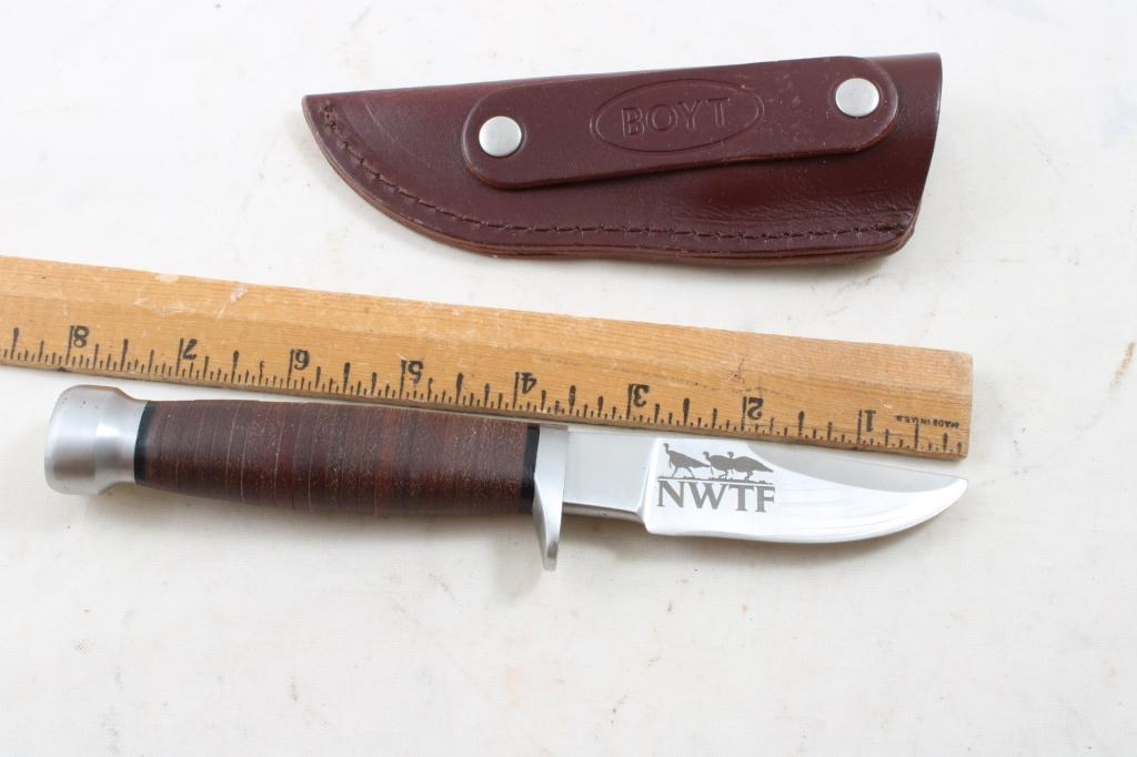 NWTF Fixed Blade Knife Boyt Leather Sheath