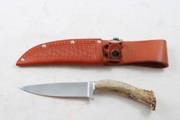 Custom Fixed Blade Knife w/Stag Handle