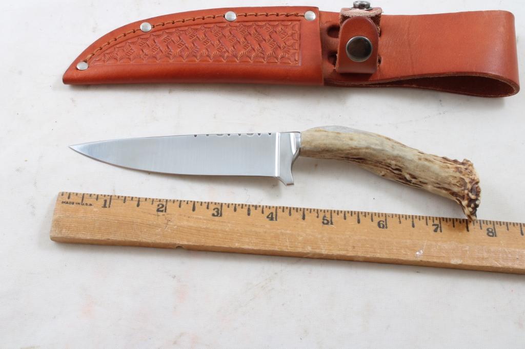 Custom Fixed Blade Knife w/Stag Handle