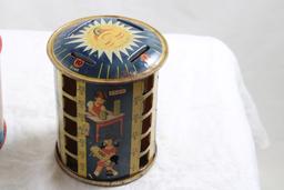 2 Tin Litho Banks 1 is Ohio Art - Both Made USA