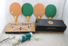 Table Croquet & Ping Pong & Wooden Toys