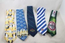 5 Beer Advertising Ties Corona, Becks, Gator Lager