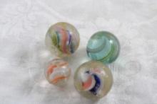 4 Antique Handmade Marbles