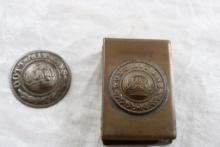 WWI Brass Gott Mit Uns Matchbox Holder & Pin