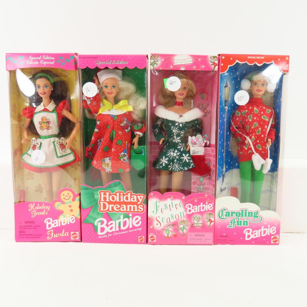 10 Vintage Christmas & Winter Barbie Dolls in Box