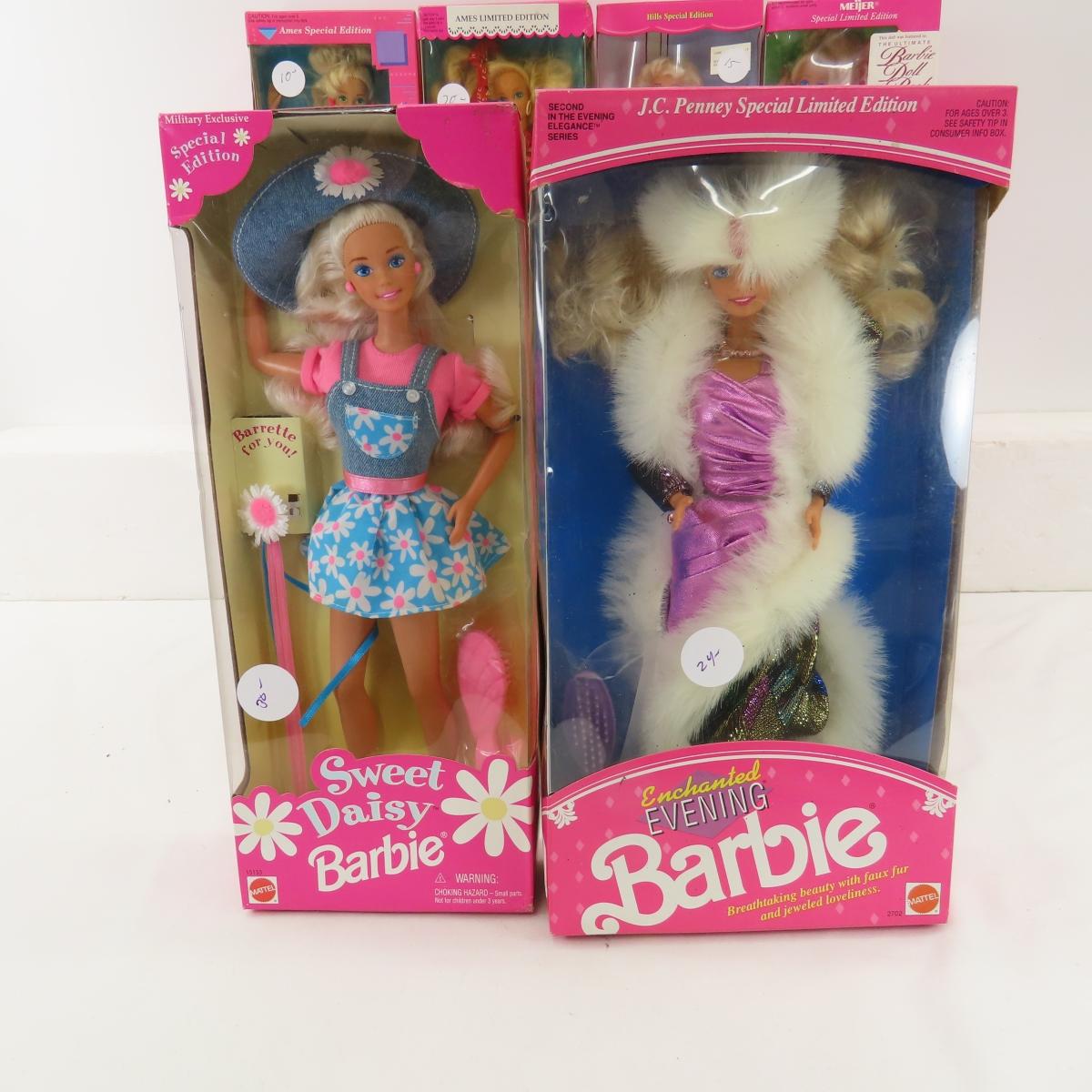 7 Vintage JC Penney & Other LE Barbie Dolls NIB