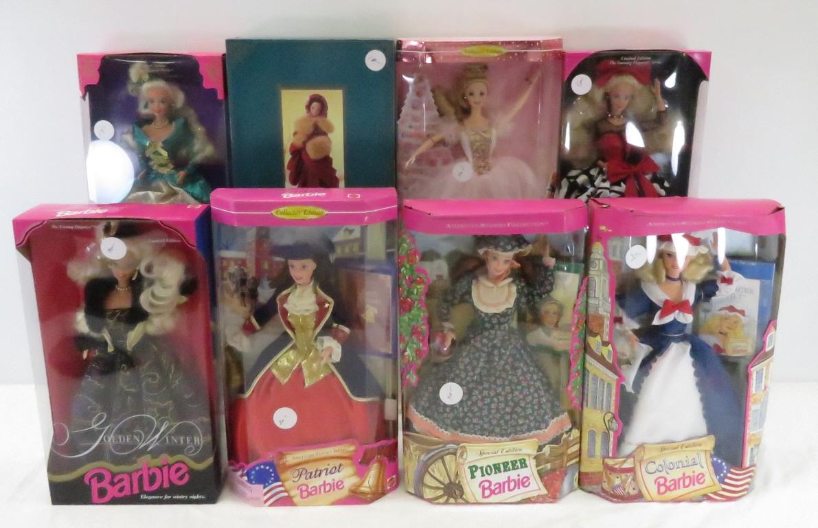 8  American Stories & Other Barbie Dolls in Box