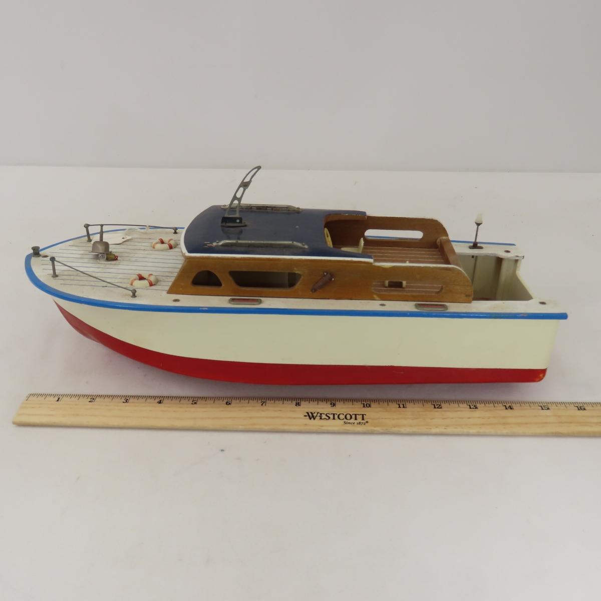 Vintage Lang Craft Motor Boat Model in Box 16"