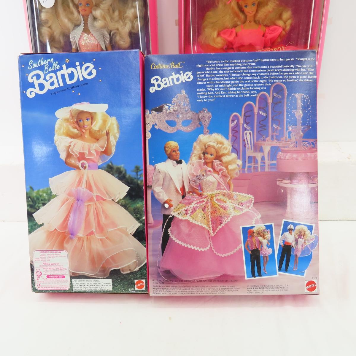 6 Vintage Party Barbie Dolls in Box & Toy