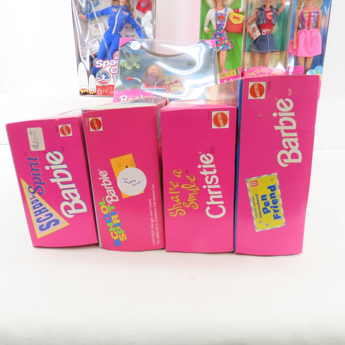7 Barbie, Christie & Becky Dolls in Box