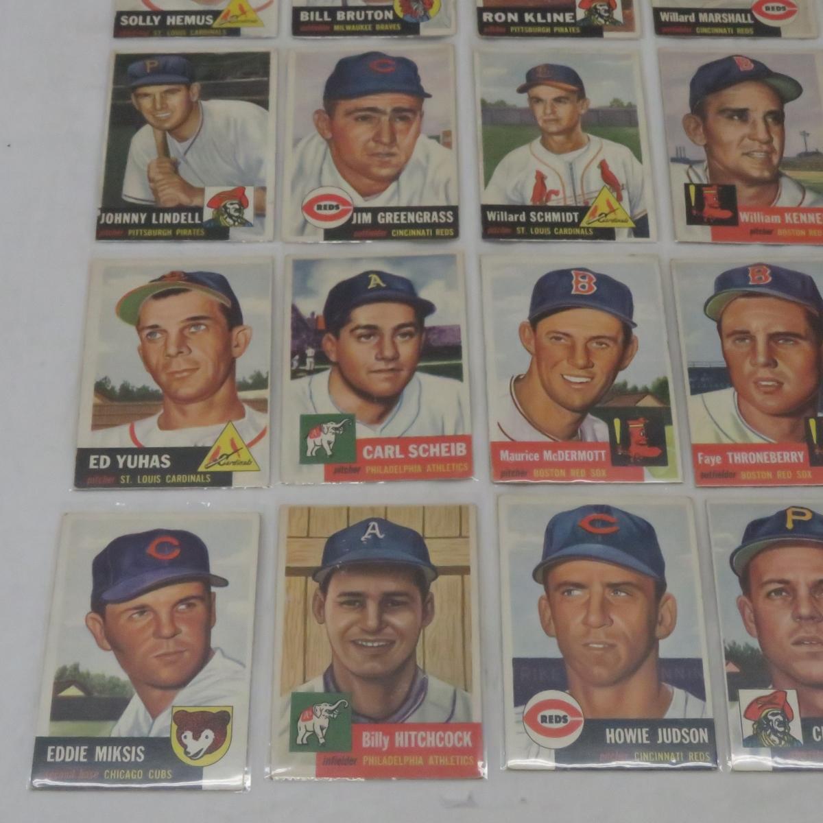 30 Nice 1953 Topps Baseball Cards- Hi Numbers