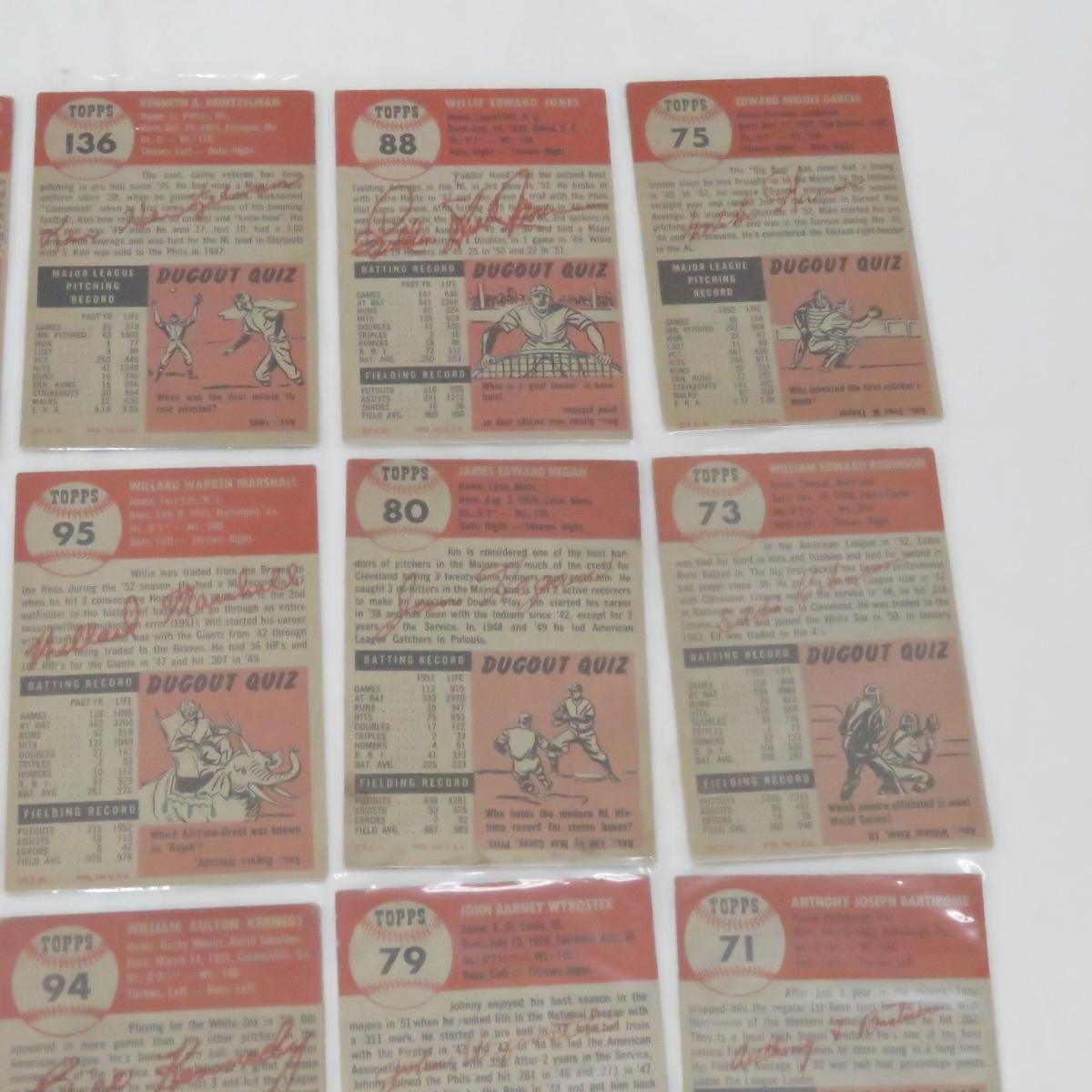 30 Nice 1953 Topps Baseball Cards- Hi Numbers