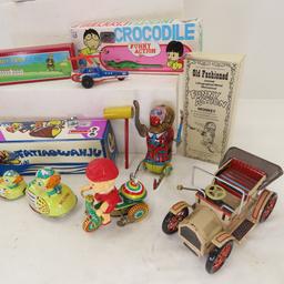 6 in Box & 3 Loose Tin Toys- made in China & Japan