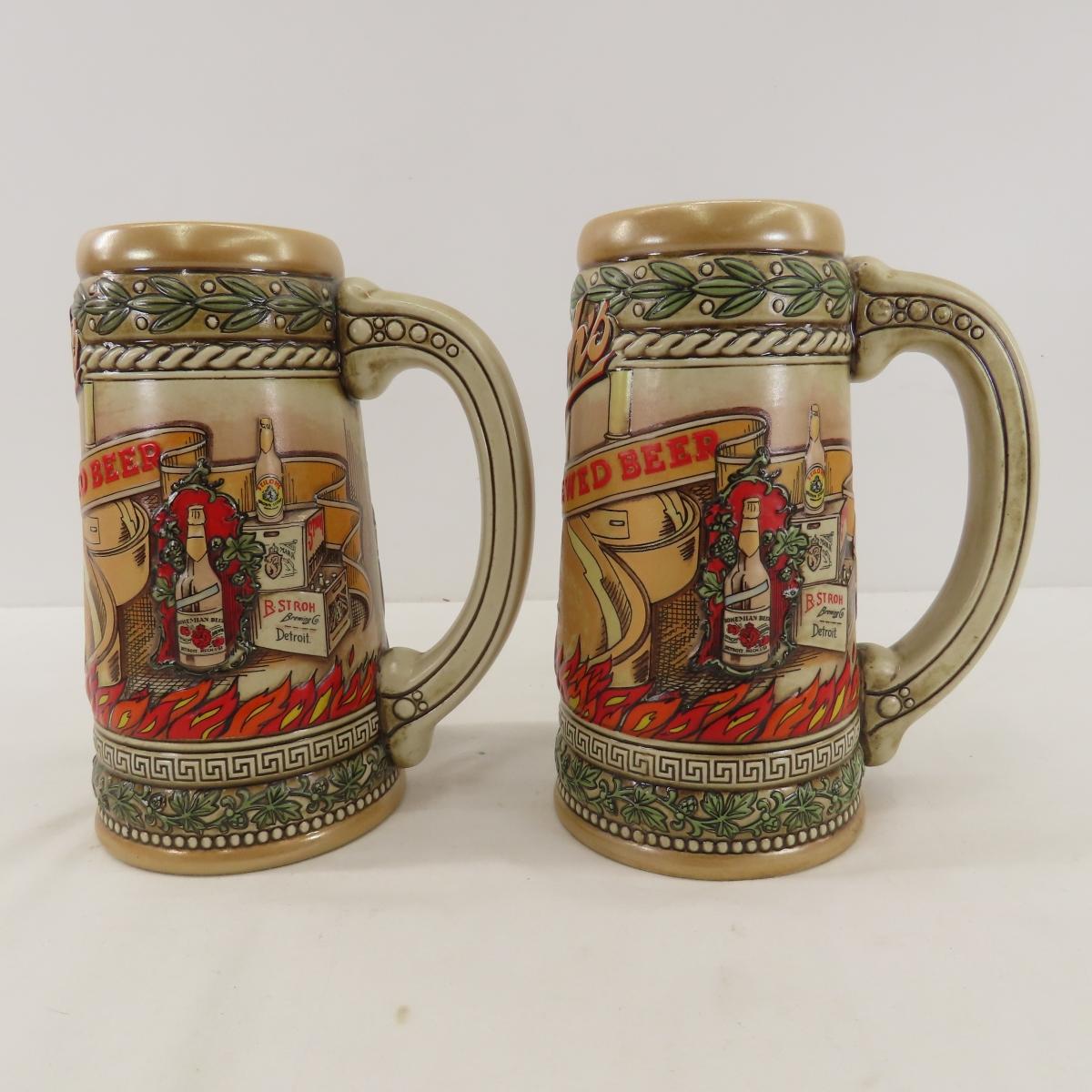 7 Stroh's Ceramarte Beer Steins