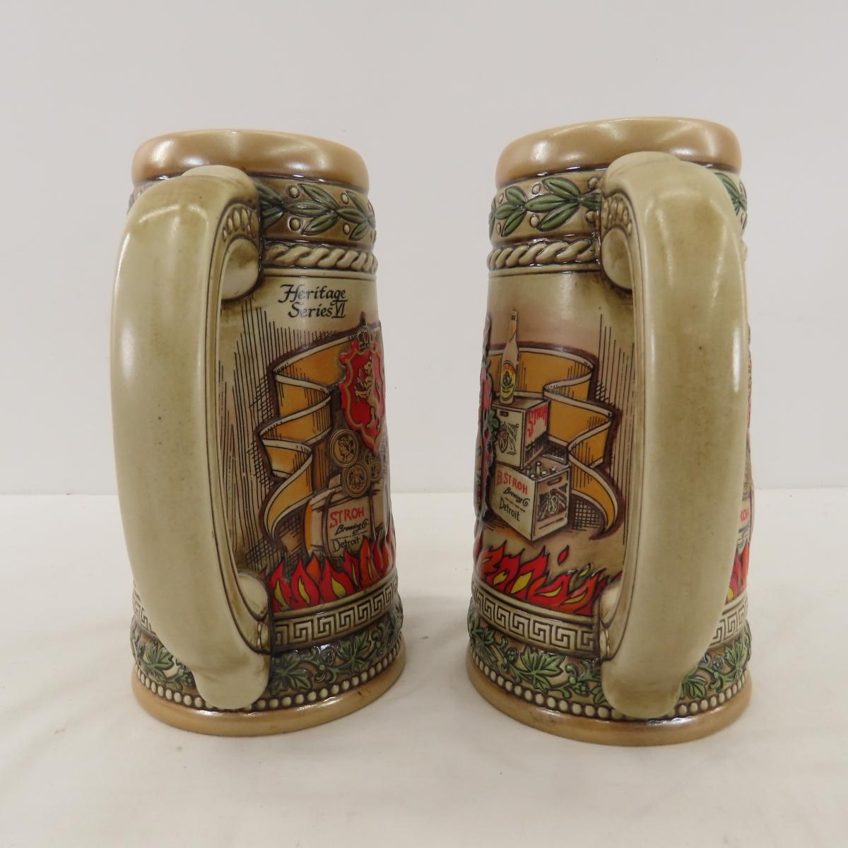 7 Stroh's Ceramarte Beer Steins