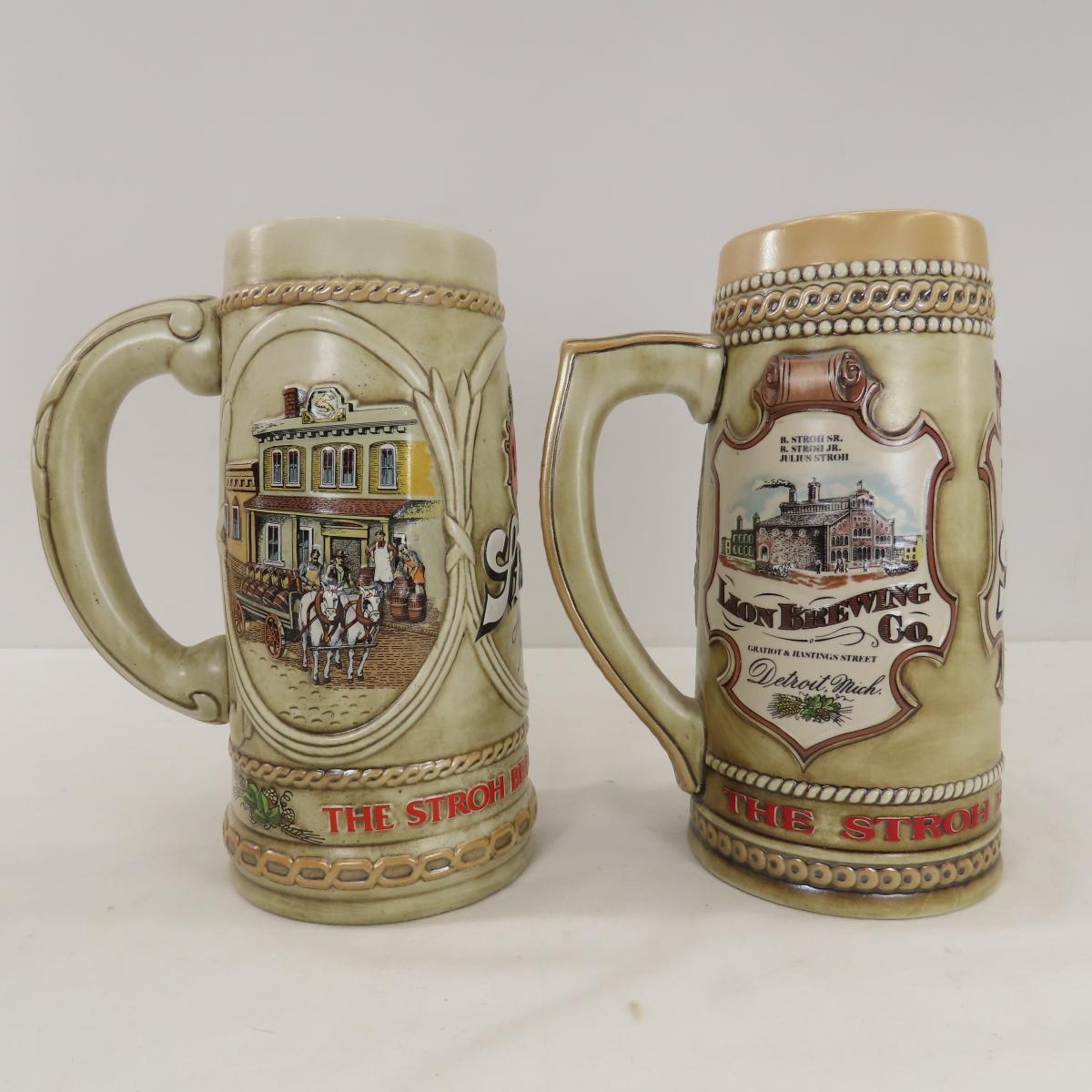 7 Stroh's Ceramarte Beer Steins