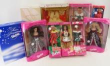 10 Vintage Christmas & Winter Barbie Dolls in Box