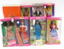 8 Vintage Dolls of the World Barbie Dolls in Box