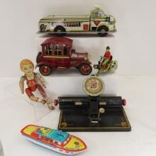 Vintage Tin Toys- Marx Typewriter, Truck & More