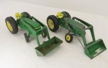 2 ERTL John Deere #584 with Front Loaders 1/16