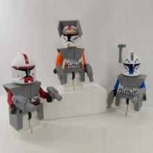 3 Large Star Wars 3D Printed figures in LEGO style