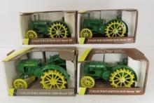 4 Vintage ERTL John Deere Tractors 1:16