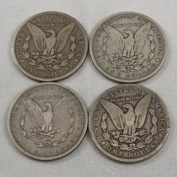 4 Morgan Silver Dollars 1879S, 1882, 1897O, 1900O