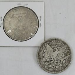 1889 & 1890 O Morgan Silver Dollars