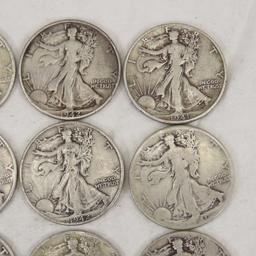 20 Walking Liberty Silver Half Dollars