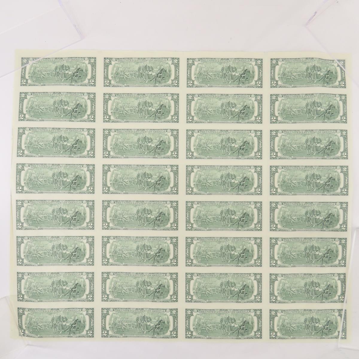 2003 & 2003 A $2 Note Uncut Sheets