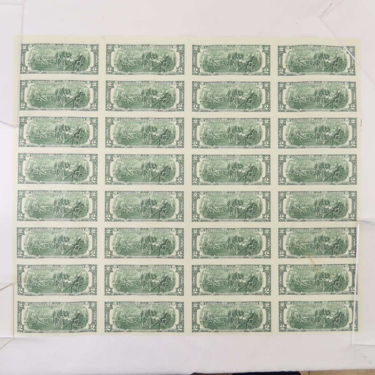 2003 & 2003 A $2 Note Uncut Sheets