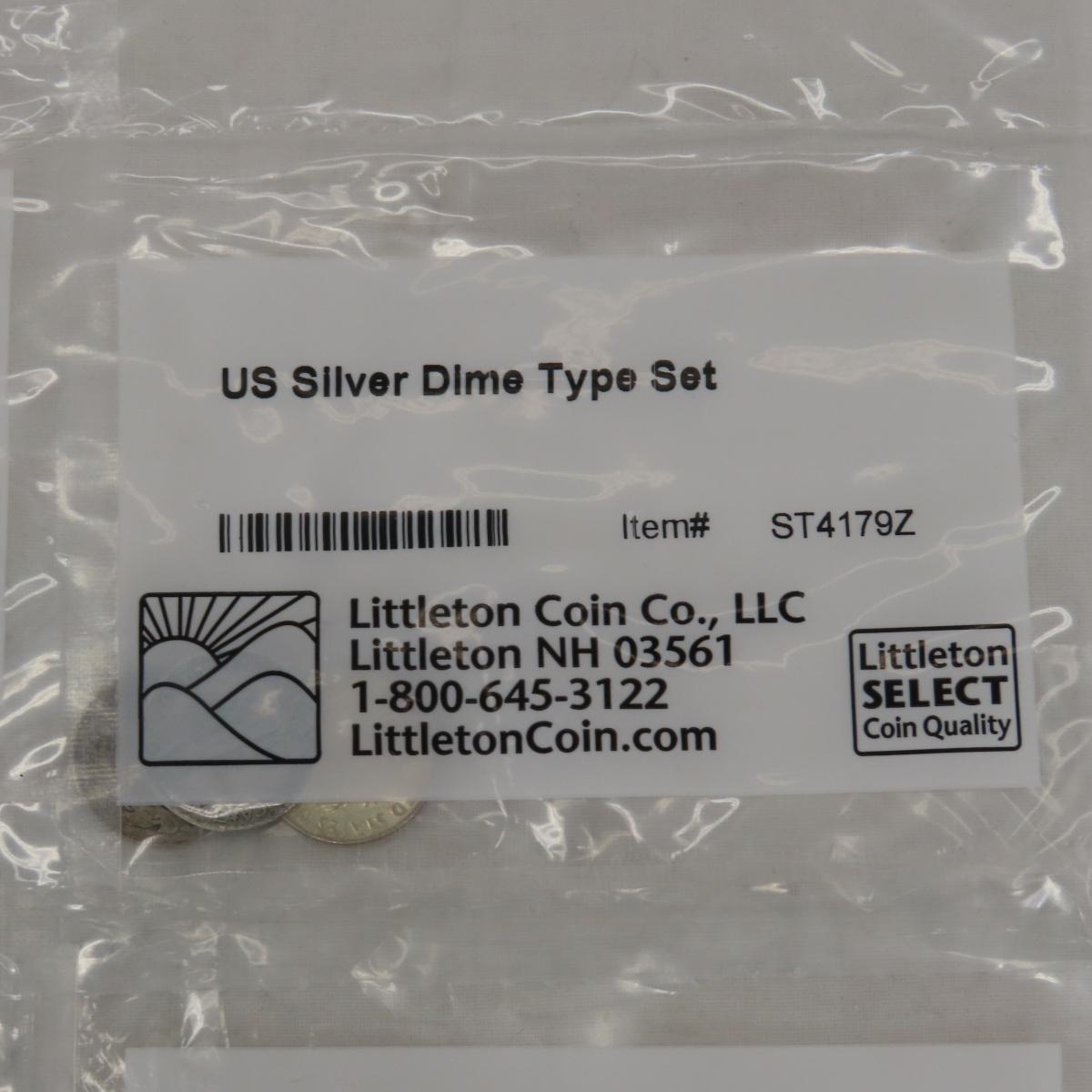 6 US Dime Type Sets Littleton Coin co