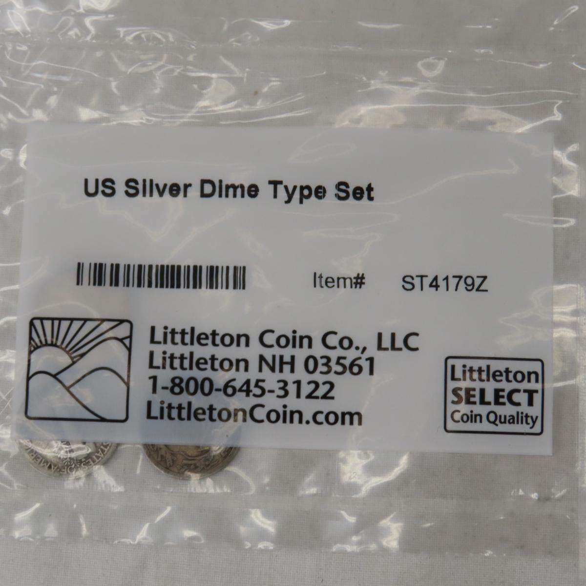 6 US Dime Type Sets Littleton Coin co