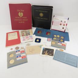 First Day Covers, commemorative coins, stamp book