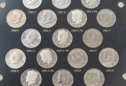 Kennedy Half Dollar collection in plastic case