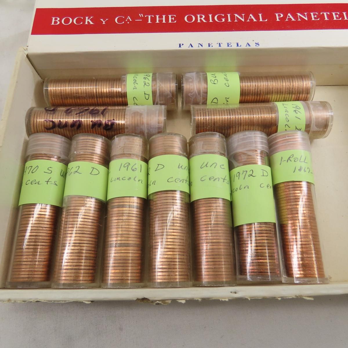 Partial Rolls of Lincoln Wheat cents & nickels