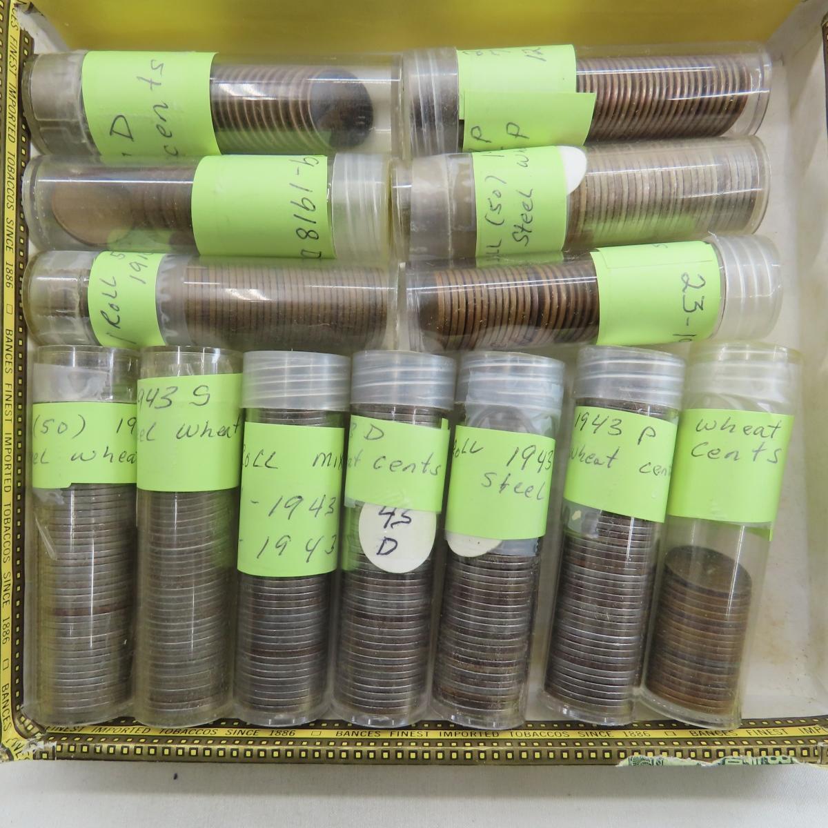 Partial Rolls of Lincoln Wheat cents & nickels