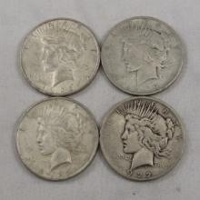 4 1922 Peace Silver Dollars