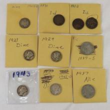 Indian Head Cents, Buffalo Nickels & Mercury Dimes