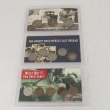 3 Coin sets in cases some silver, GovMint sets