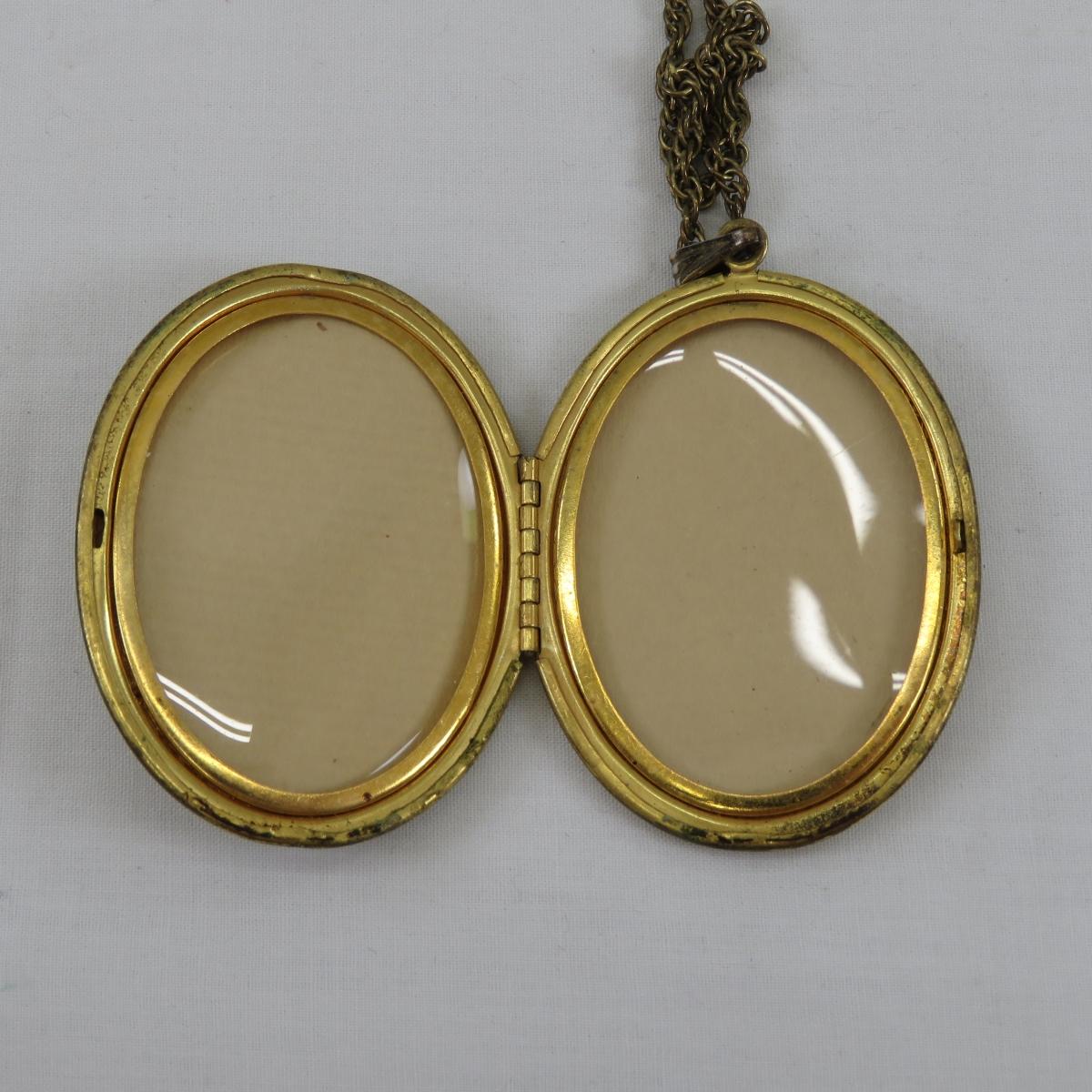 Miriam Haskell Russian Gold Locket Necklace