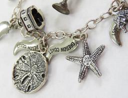 Wheelr Mfg.  Oregon Coast Sterling Charm Bracelet