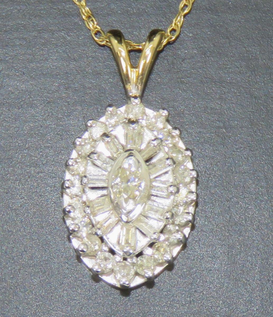 14kt Yellow Gold Necklace & Diamond Pendant