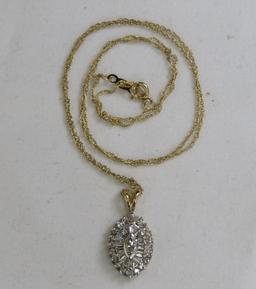 14kt Yellow Gold Necklace & Diamond Pendant